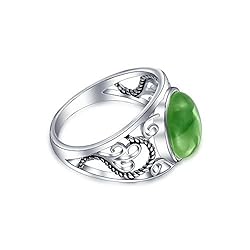 Bling Jewelry 925 Silver Dyed Green Jade Filigree