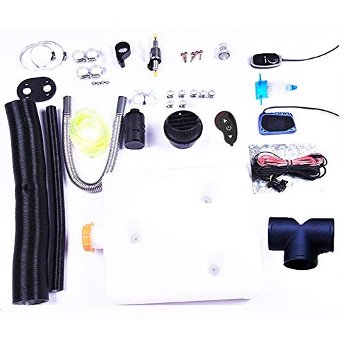 5KW 12V Diesel Fuel Heater with Remote Control LCD Monitor & Silencer Car Parking Heater for RV, Motorhome Trailer, Trucks, Boats, Bus (red + black)