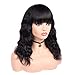 Quantum Love Body Wave Human Hair Wigs with Bangs Brazilian Virgin Human Hair Wigs Glueless Remy Human Hair Natural Color Wig for Women