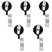 WIWAPLEX Heavy Duty Retractable ID Badge Reel, 26 inch Cord with Swivel Alligator Clip, 5 Pack (Black)