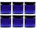 8 Oz BLUE Glass Jar Straight Sided with Black Lid - Pack of 6 (8 OZ, Blue)