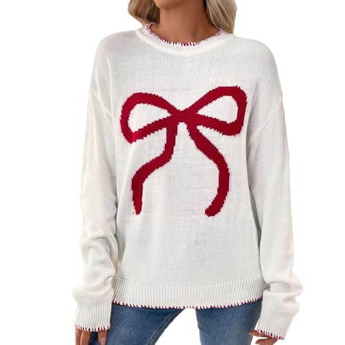 Uwdiohq Women's Christmas Oversized Sweatshirts Casual Corduroy Jumper Tops Long Sleeve Crew Neck Pullovers Lightweight Loose Fit Winter Warm Sweater For Women Uk Ladies Hoodies Size 16 Red