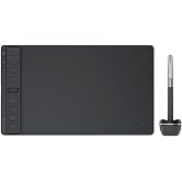 HUION Inspiroy 2 Medium Drawing Tablet with Scroll Wheel, 9 x 5 in, Black | 8 Custom Keys, PenTech 3.0 60&deg; Tilt Support Battery-Free Stylus, for Digital Art, Sketching &amp; Photo Editing