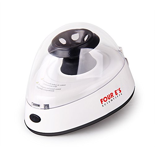 Mini Centrifuge - Four E's Scientific Bench-Top Centrifuge with 2 Interchangeable Rotors of 1.5/2mL x 6 and PCR 8 x 2-5400rpm max, 2000 x g max, Door Open Braking System - US Plug