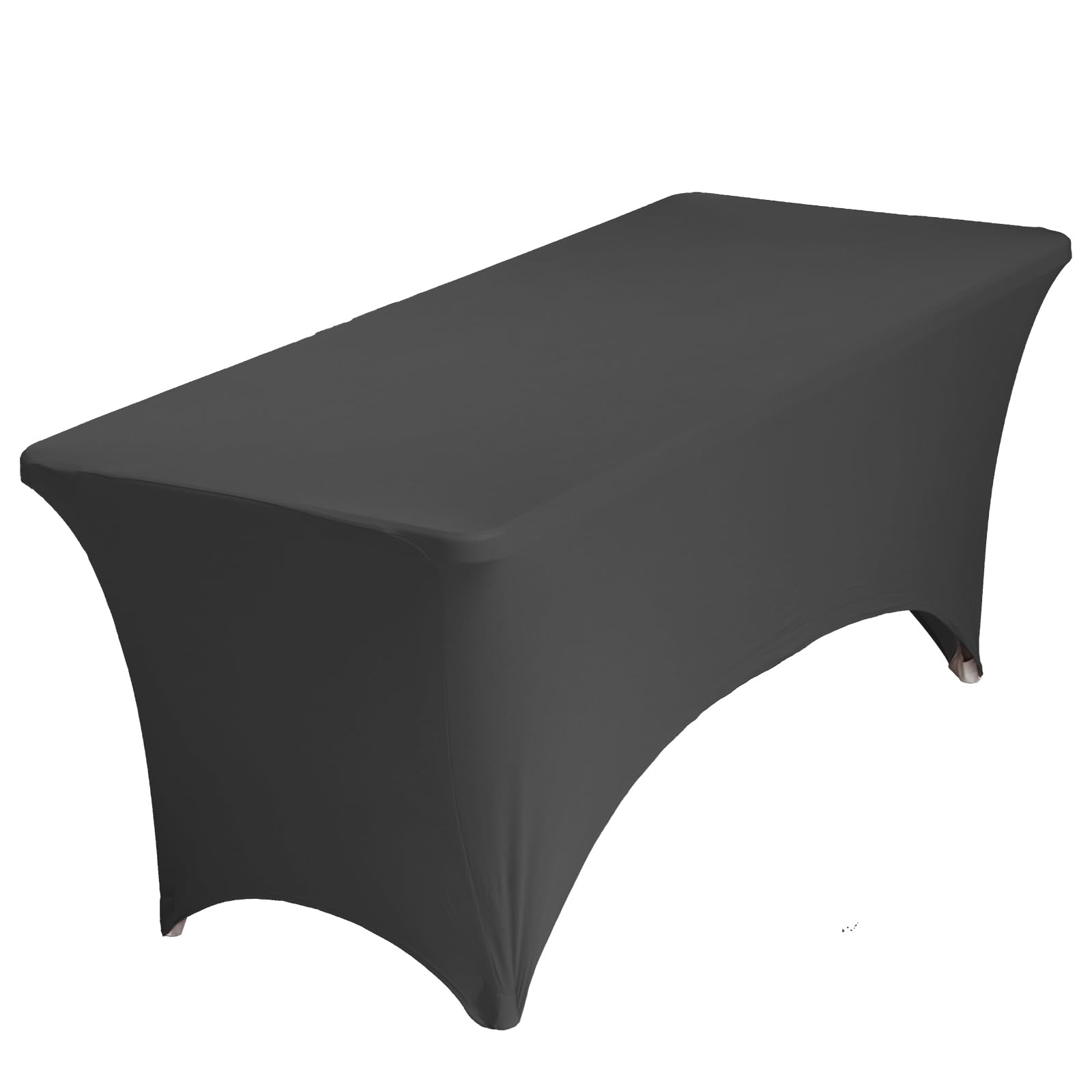 Spandex Tablecloth [6FT, Black] Tight, Fitted, Elastic Massage, Washable and Wrinkle Resistant Stretch Rectangular Patio Table Cover for Wedding, Banquet, Vendor Stand & Parties [183Lx76Wx76H] cm — image 1