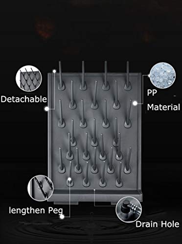 27 Pegs Lab Supply Drying Rack, Pegboard Bench-top/Wall-Mount Laboratory Glassware 27 Detachable PegsLab Drying Draining Rack Cleaning Equipment