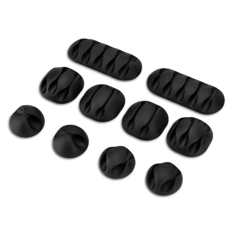 Socobeta 10pcs Cable Tidy Clips Long Lasting Management Universal Office Cable Clips Desktop Cord Holder Cable Organizer
