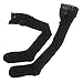 Zelta Women's Lace Top Over the Knee Socks Stocking Knee-High Hosiery Soft Cotton (Black)