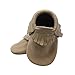 SAYOYO Baby Tassels Soft Sole Leather Infant Toddler Prewalker Shoes (12-18 Months, Tan)