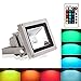 Blinngo10W RGB LED Flood Light Outdoor, 16 Color Changing RGB Floodlight with Remote, Warm White to Daylight Tunable, IP65 Waterproof 4 Modes Dimmable Stage Lighting with US 3-Plug