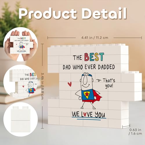 IDELTIME Fathers Day Dad Gifts - Daddy Plaque, Funny Dad Gifts for Dads Birthday Father Day Christmas, Home Desk Decor, Unique Daddy Birthday Card for Father New Step Papa