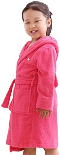 KM Kids Thin Hooded Toweling Cotton Bathrobe (12A, Rose)