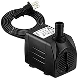 Homasy Upgraded 400GPH Submersible Water Pump with 36 Hours Dry Burning, 25W Fountain Water Pump with 5.6ft Power Cord for Aquarium, Pond, Fish Tank, Water Pump Hydroponics