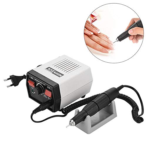 Filfeel 35000RPM Nail Drill Machine Electric Nail Art Drilling for Polishing Grinding Carving Manicure and Pedicure Set Low Noise Stable with Foot Switch (Come with Electric Sander Machine)(White)
