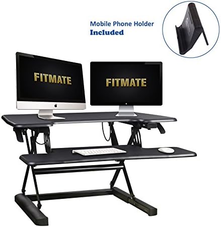 Fitmate Standing Desk Converter - 27" Infinite Height Adjustable Desktop Stand Up Desk Riser Computer Workstation, Sit Stand Desk