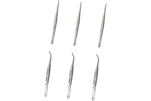Tofficu Ergonomic Garden Hand Tools 6pcs Stainless Steel Succulent Tweezers for Indoor Plants