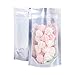 Sealable Food Storage Pouch Bags - Stand Up Aluminum Plastic Bags by Greenery for Kitchen - Clear Front & Aluminum Foil Back - 5”W x 8”H -100-Pack - Ideal for Healthy Snacks, Spices, Cereals, Nuts