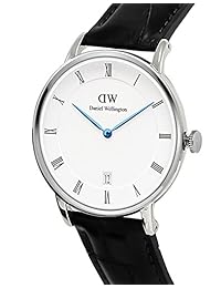 Daniel Wellington Lectura atildada Plata 34 mm Reloj piel Negro Analógico acero inoxidable - dw00100117