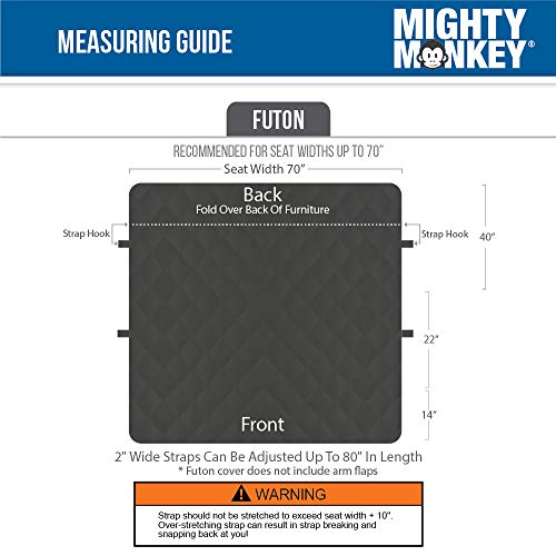 MIGHTY MONKEY Premium Water and Slip Resistant Futon Slipcover, Seat