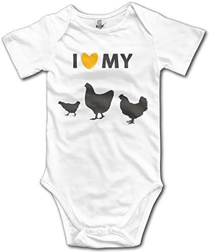 Honey Bear ICloth Unisex Baby I Love My Chickens Printed Short-Sleeve Onesies