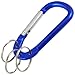 Blue Three Split Ring Metal Spring Load Carabiner Keychain Keyring
