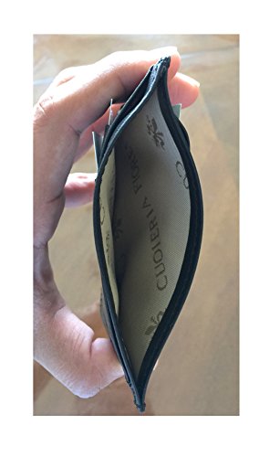 Cuoieria Fiorentina Slim Sleeve Blue Wallet Premium Calf Leather Made in Italy - Holds 10+Cards +Cash - Slim Profile Reduces Wallet Bulk