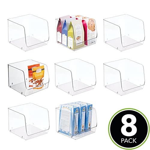 mDesign Modern Stackable Plastic Open Front Dip Storage Organizer Bin