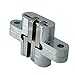 Smbbit Invisible Concealed Cross Hinges Wooden Doors,Zinc Alloy,2.36 in (59.8MM) Leaf Height, 0.5 in (12.8MM) Leaf Width, 0.7 in (17.6MM) Blade Thickness ,Satin Nickel Finish (1 Pair)