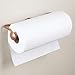 mDesign Versatile Metal Wall Mount Paper Towel Holder & Dispenser, Mounts to Walls or Under Cabinets - for Kitchen, Pantry, Utility Room, Laundry and Garage Storage - 2 Piece Design - Copper