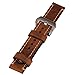 szzijia 22mm Black Brown Genuine Leather Watchband Wristwatch Watch Band Stainless Buckle