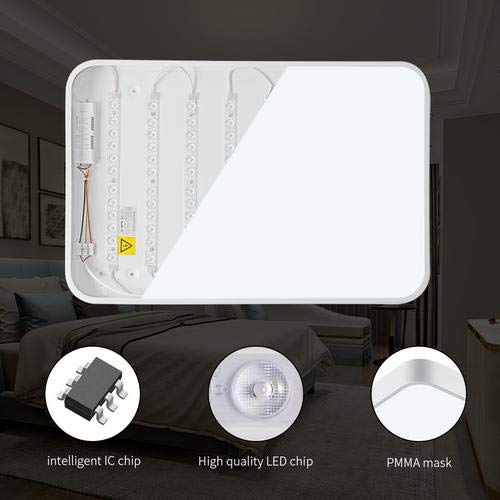 Lámparas de Techo, Sararoom 24W LED Blanco Frío Moderno Square Ultradelgado Luz de Techo Impermeable 6000k lm Panel LED de Techo para Salón Cocina Dormitorio De La Lámpara