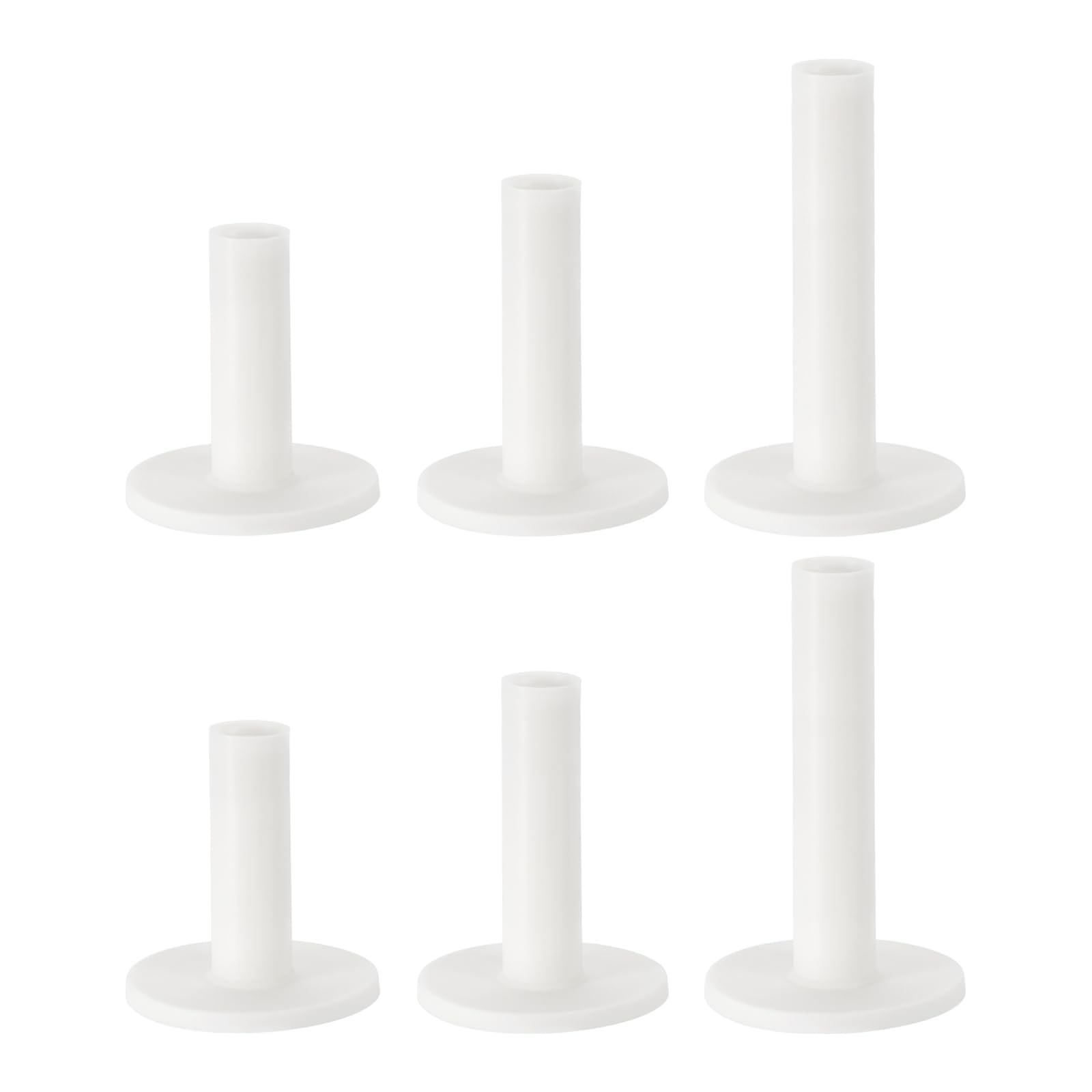 PATIKIL Rubber Golf Tee, 6 Pcs Mix Size Golf Practice Tees Training Driving Range Tee Stable Golf Ball Holder for Outdoor Indoor Hitting Mat, White