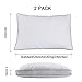 White Goose Feather Gusset Pillows, Double Stitching Rhombic Quilting Pattern, Double Thick Cotton Fabric Cover, King Size, 2 Pack