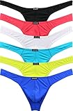 iKingsky Men's Sexy Comfort G-string Sexy Low Rise Thong Pack of 6 (X-Large, Colors 1)