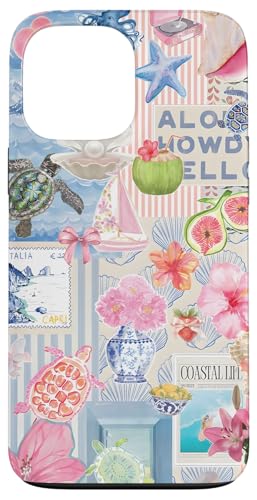 Beachy Blue Coquette Coastal Collage Preppy Cute Aesthetic Case for iPhone 13 P…