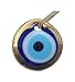 Gold Plating Handmade Evil Eye Greek Turkish Jewish - Christian ornament Home Decor Glass Charm Decorative Ornament for Good Luck, Success and Protection (3.5 inch)