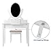 SONGMICS Vanity Table Set with Mirror and 4 Drawers, Wooden Makeup Dressing Table with Large Stool, Gift for Women Girls, White URDT22WT