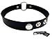 GIANCOMICS Vintage PU Leather Choker Necklace Goth O-Ring Choker Collar Hoop Chain R Black