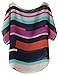 VOBAGA Women's Short Bat Sleeve Striped Hit Colors Chiffon T Shirt Tops Blouse XXXL