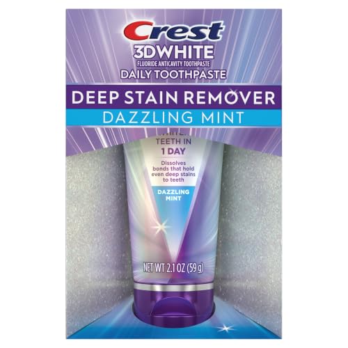 Crest Pasta Dental 3D Brilliance Deep Stain Remover Dazzling Mint - 21 Oz Blanco