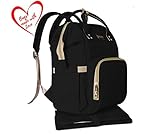 Dilline PREMIUM Diaper Bag Multi-Function Waterproof Travel Backpack for Girl & Boy, Maternity Nappy Organizer with Changing Pad & Insulated Pockets, Large Capacity, Durable and Stylish (Black)