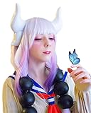 Kanna Wig Cosplay Dragon Maid Long Hair Cosplay Costume Accessories Honor