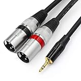 tisino 3.5mm to Dual XLR Stereo Cable 1/8 inch Mini