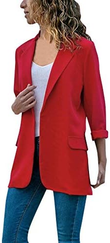 Moonuy Women's Blazer Tailored Suit Coat Jacket Ladies Cardigan Tee Tops Shirt Sweatshirt Blouse Solid Outwear Long Sleeve Coat Suit Open Front Jacket Outwear Work Office Coat