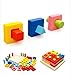 Agirlgle Wooden Educational Learning Toys Shape Color Sorter Recognition Geometric Board Block Puzzles Toys Preschool Stacking Block Toddler Toys for Age 3 4 5 Years Old and Up Kid Children Baby