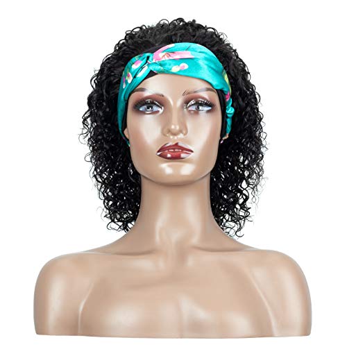 Laivay-Headband-Wigs-for-Women-Kinky-Curly-Human-Hair-Wigs-Natural-Black-Color-180-Density-14-Inch-120g