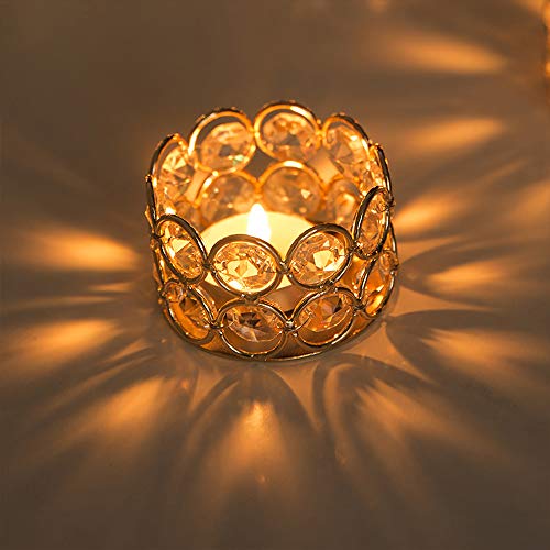 VINCIGANT Pack of 12 Gold Tea Light Candle Holders for Wedding Home Table Centerpiece Decor