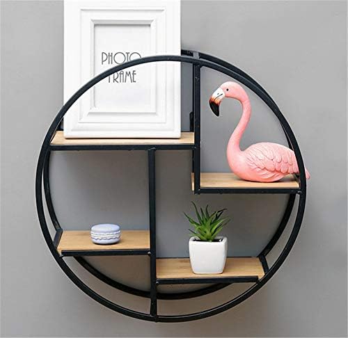 Amgend Home Decor Retro Wooden Storage Racks Hanging Magazine Flower Pot Storage Shelf Rack Wall Book Figurines Crafts Display Shelves