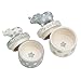Elegant Baby Ceramic Elephant Tooth and Curl Set, Grey