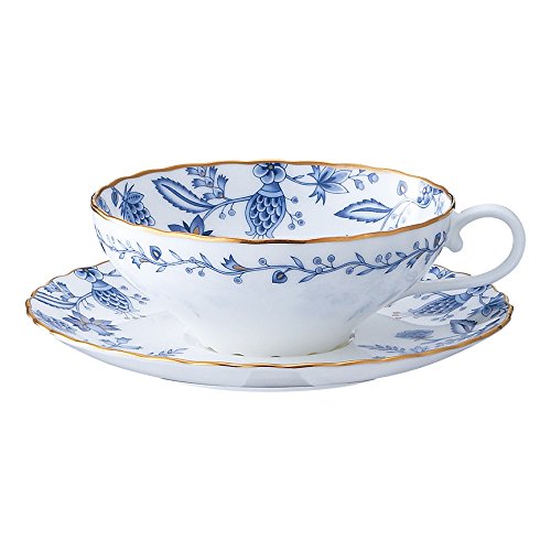 Bone china blue Sorrentino tea porcelain bowl plate pair set P58043A/4562 (japan import)